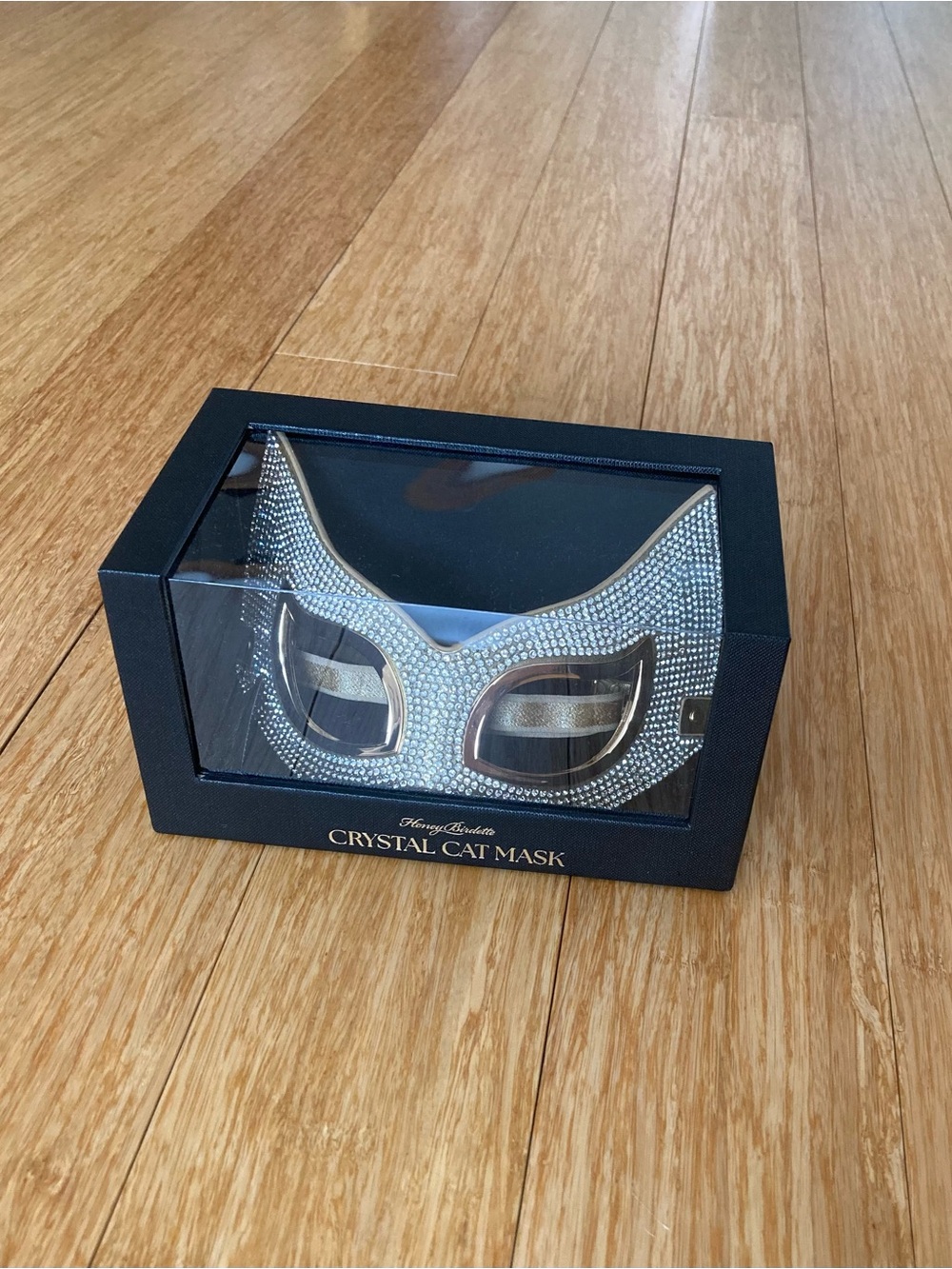 Honey Birdette Gold Crystal Cat-Eye Masquerade Mask - Picture 2 of 2